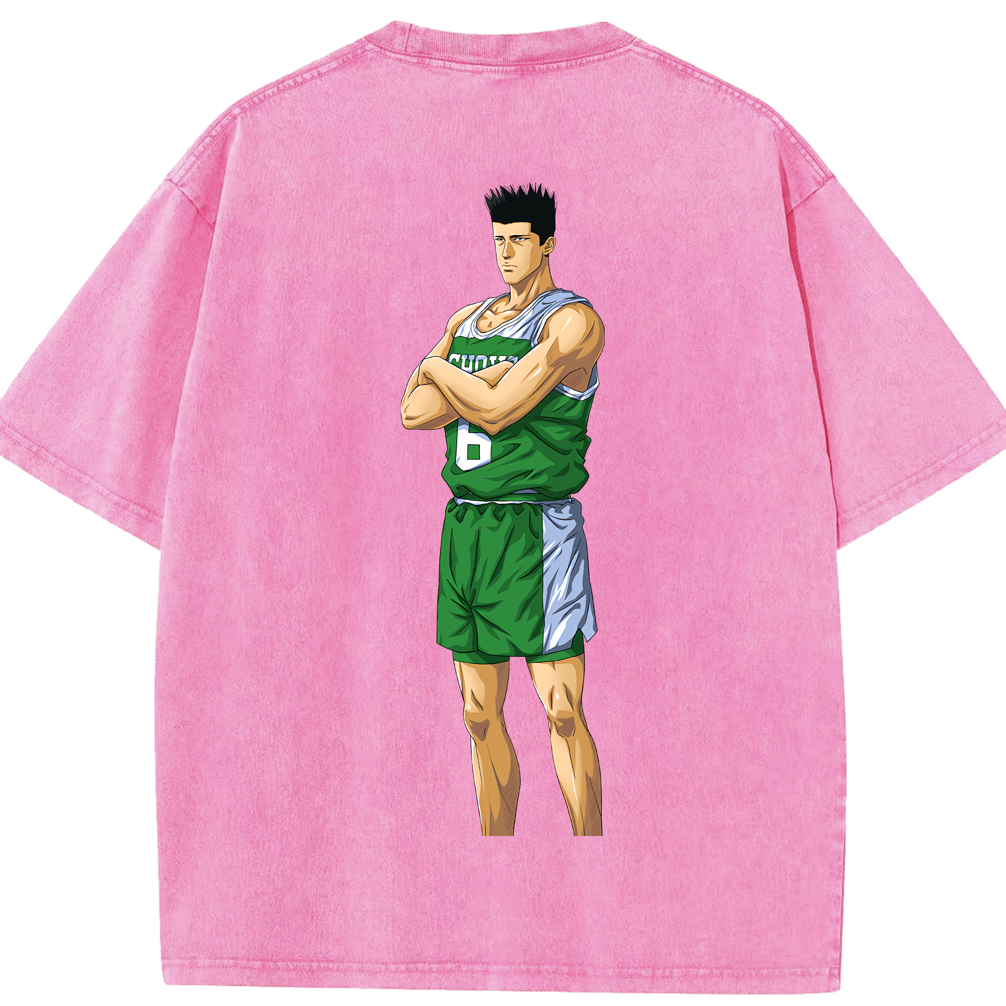 SLAM DUNK／スラムダンク 綿100% ヴィンテージ風 半袖Tシャツ（背面プリント）